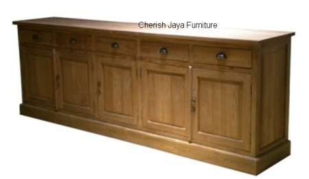 Code: SJSB 012 Name: Glace Sideboard 5 Drawers 5 Doors Size: W=240 x D=50 x H=95 cm Wood: Solid Teakwood